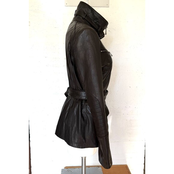 Andrew Mark Sloane Lambskin Leather Jacket  Brown L Urban Timeless Smart Casual - Picture 4 of 11